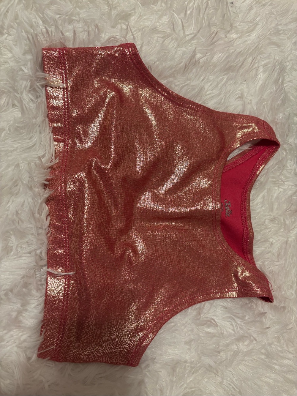 Justice Metallic Pink Sports Bra Lined Top Girl Size Medium 10 Never Worn